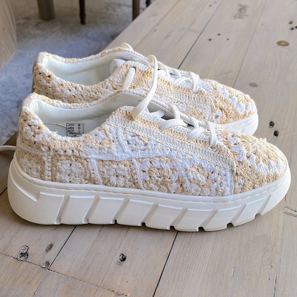 Free People Cream and White Crochet Sneakers - Picture 8 of 13